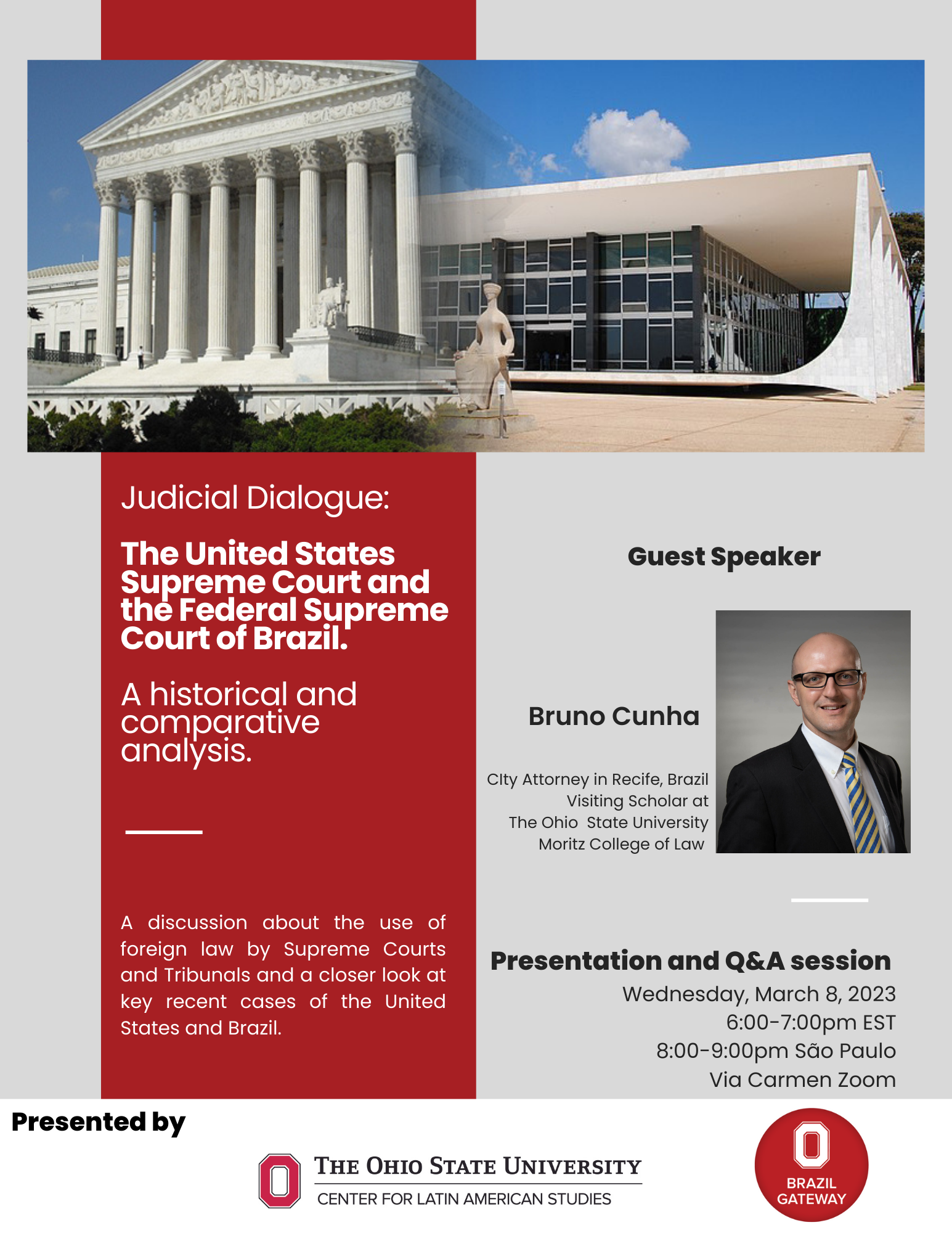 Judicial Dialogue talk flyer