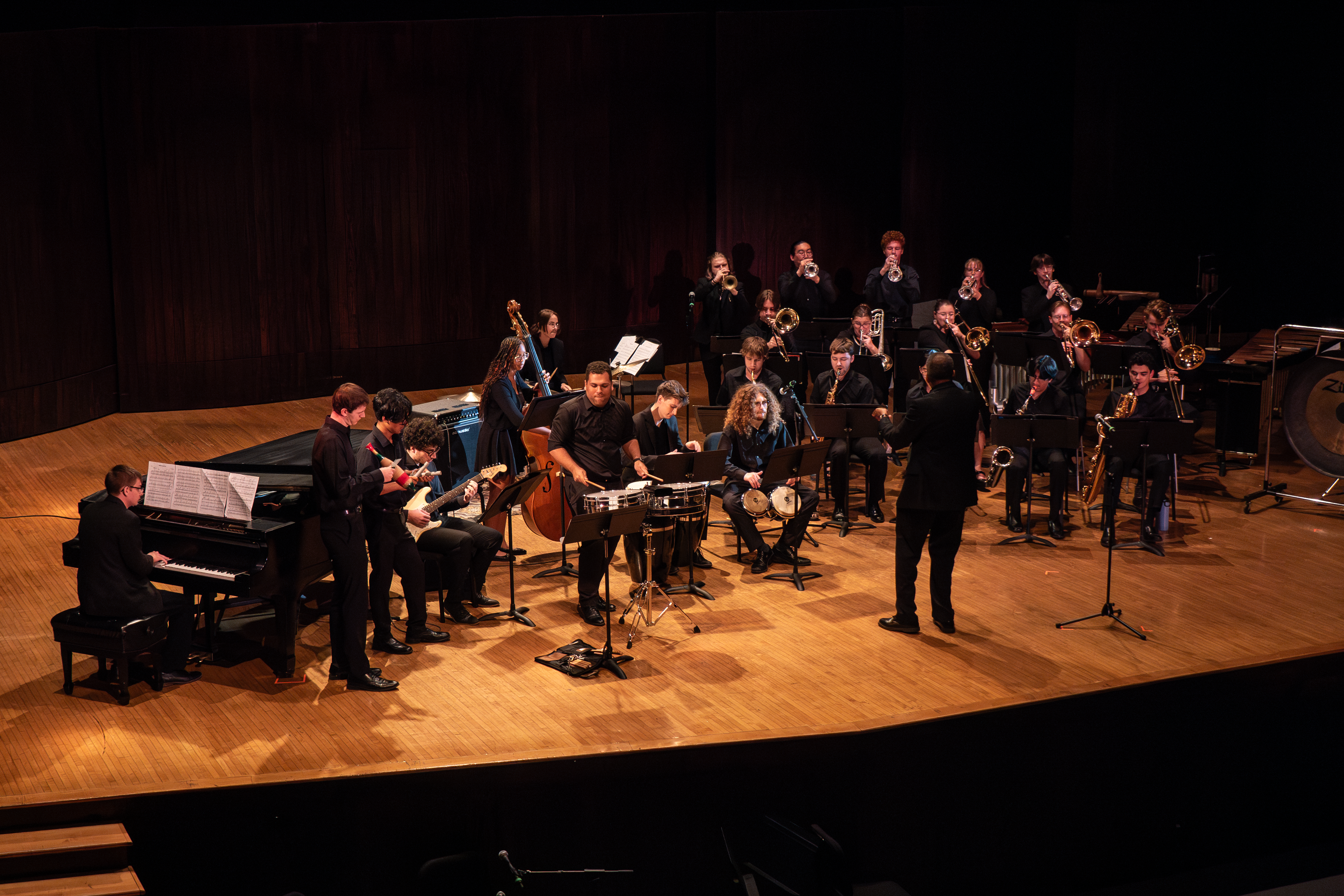 Professor Mike Smith conducts the Ohio State Jazz Band