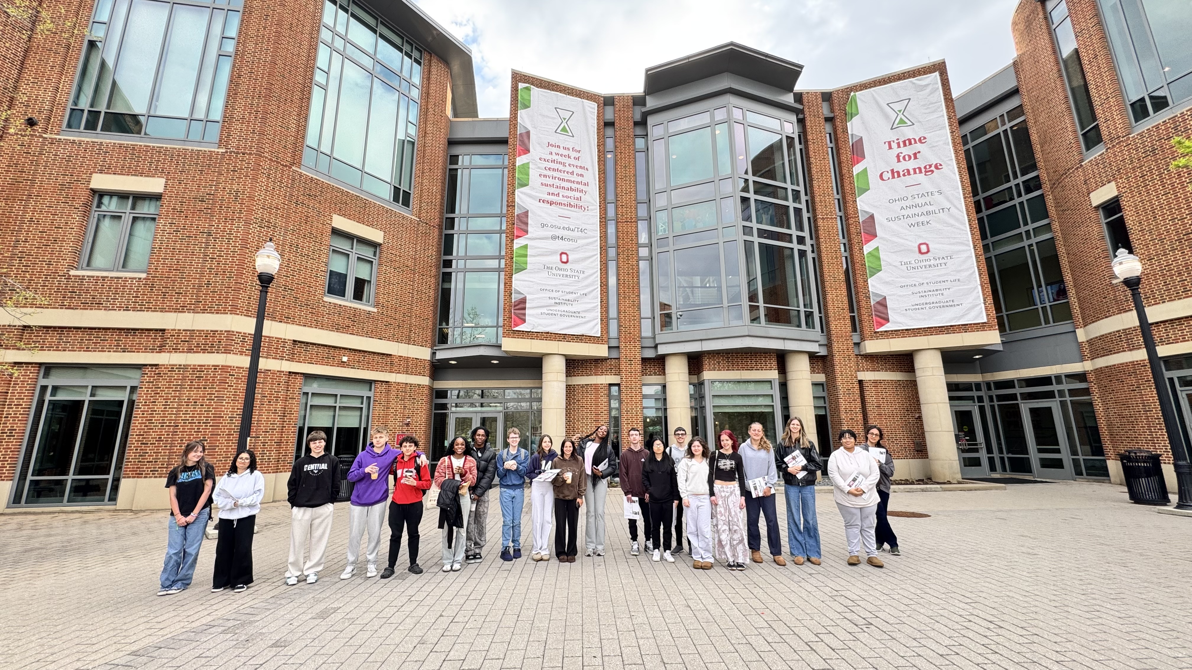 group of students in front of Ohio Union