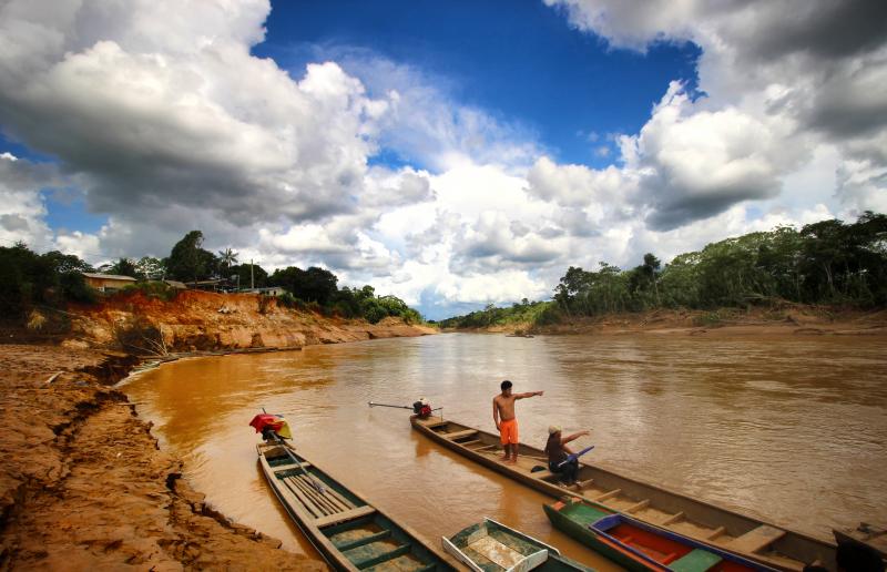 The Acre River in the tri-border region of Peru, Brazil, and Bolivia