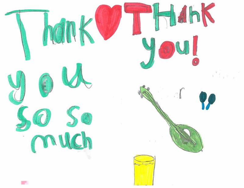 Thank you card from student at Montrose Elementary School Thank you card from student at Montrose Elementary School