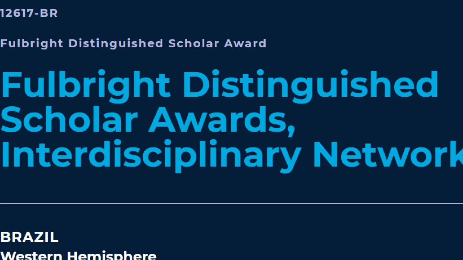 Fulbright Distinguished Scholar Awards