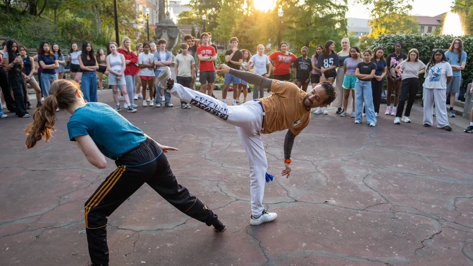 Julio Beltran demonstrating a capoeira game