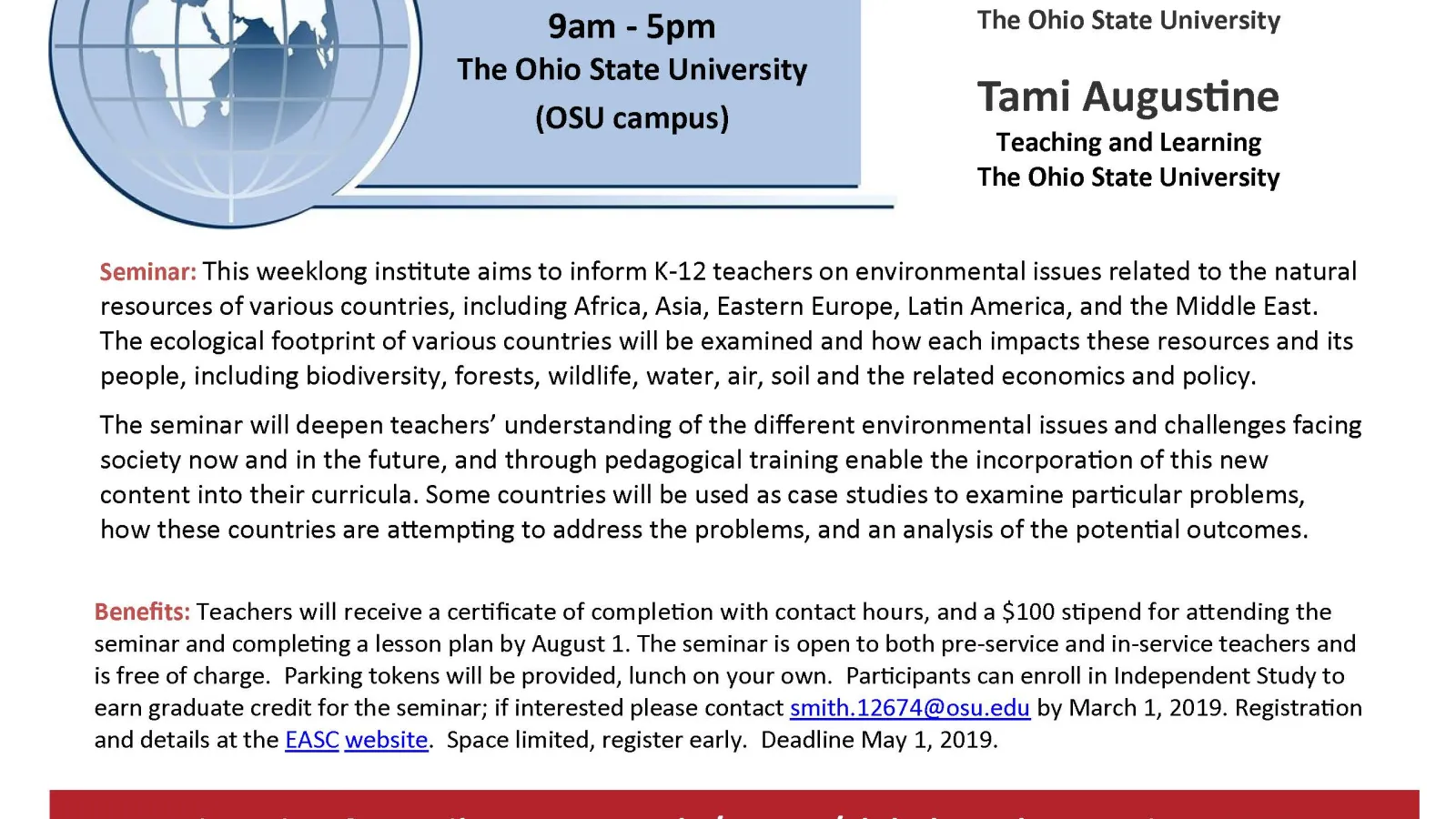 Global Teacher Seminar 2019 Flyer