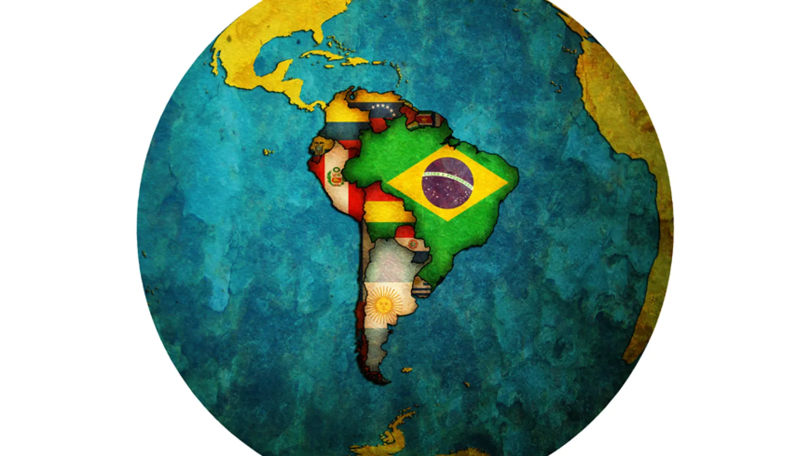South America Flags Globe