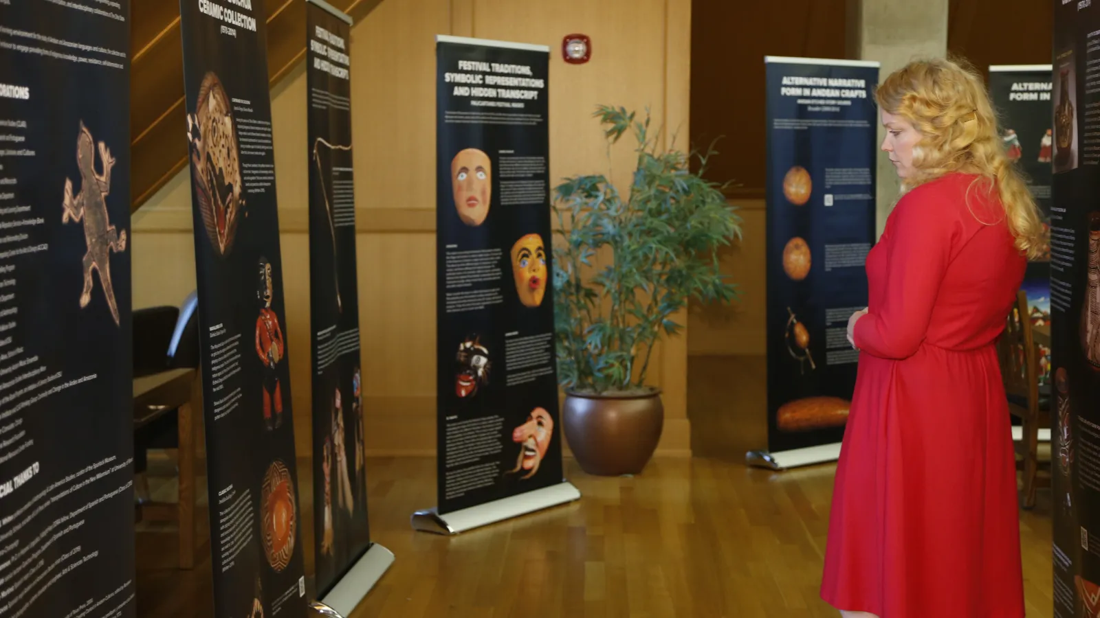 girl looking at exhibit