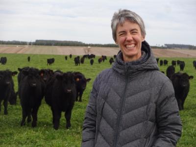 Dr. Bello on a farm visit in Uruguay