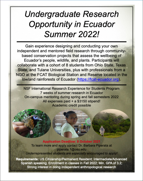 Piperata Research Opportunity in Ecuador