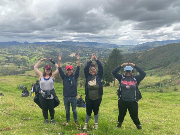 A group of people forming the word Ohio with their arms