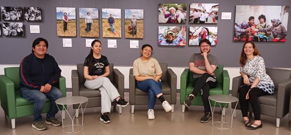 Student curators in the exhibit