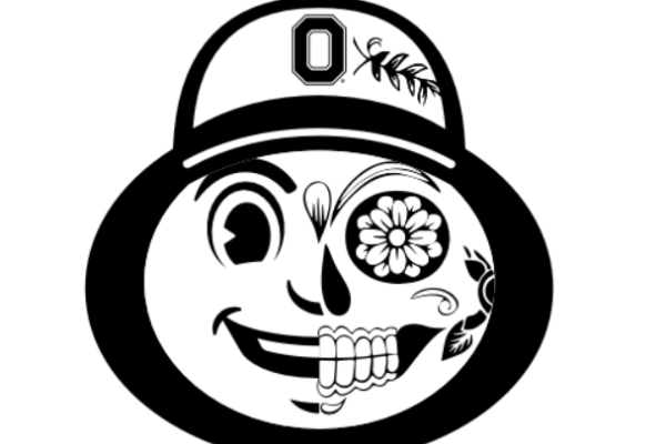 picture of half Brutus half calavera face