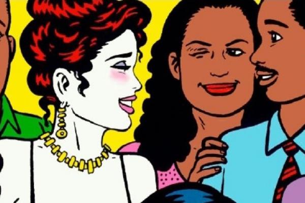 Comic image from "Love and Rockets" by Gilbert Hernandez, 1996