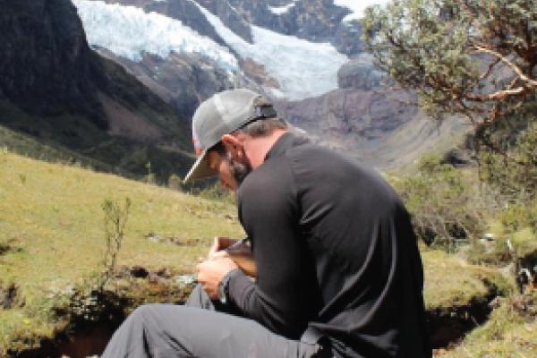 Ryan Crumley conducting research in Peru.