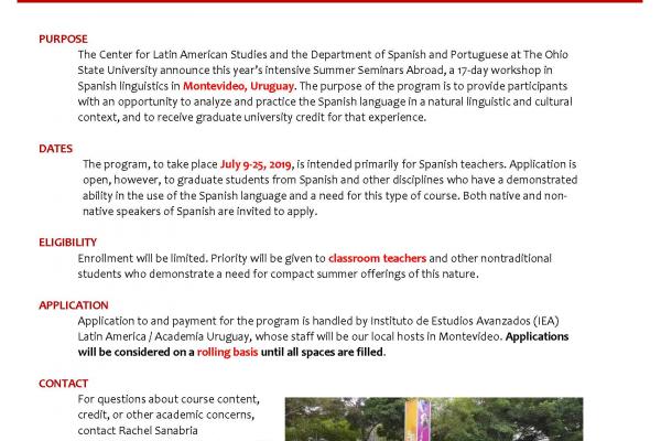 Summer Seminars Abroad for Spanish Teachers Flyer
