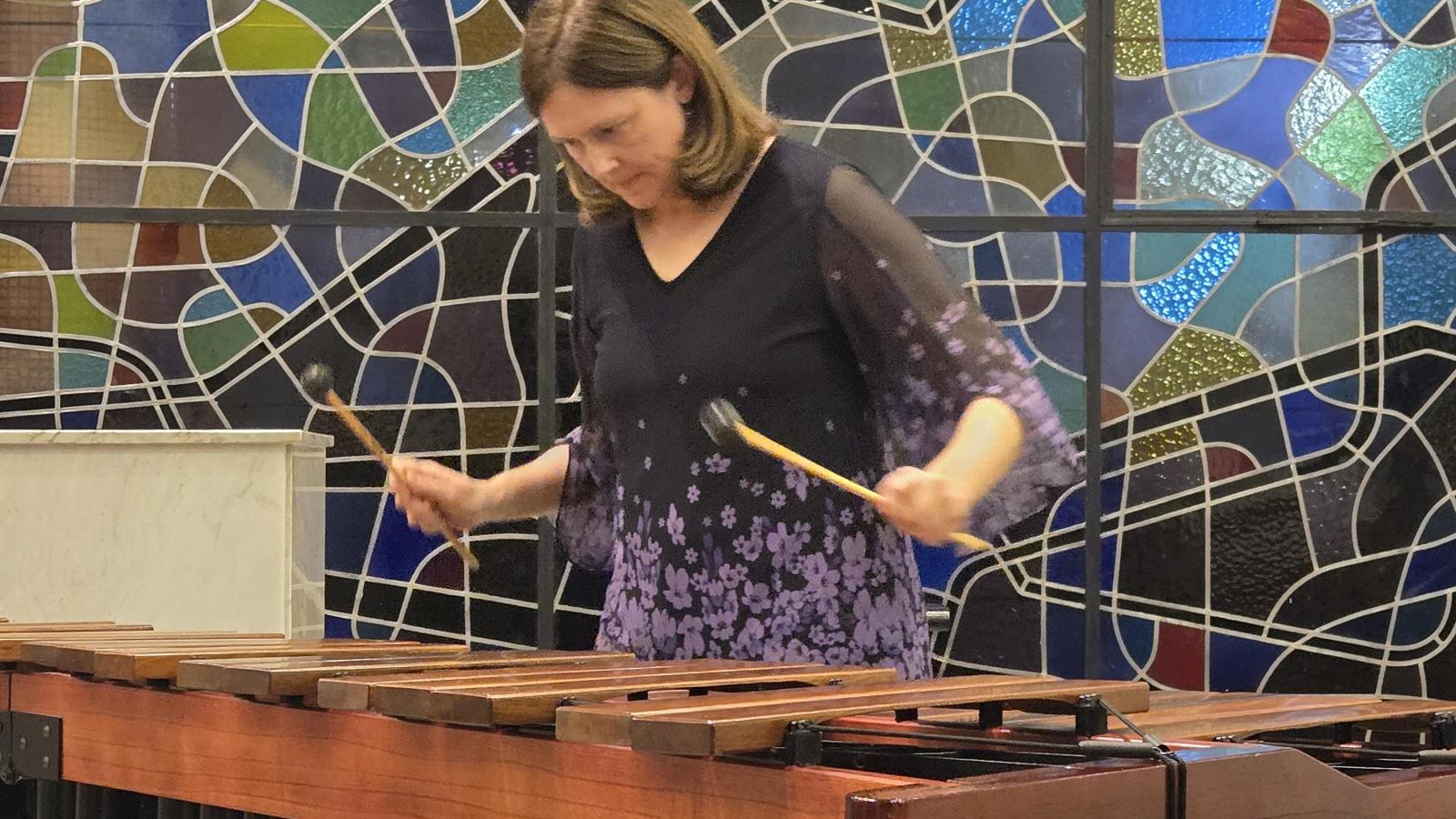 A Percussionist performing 